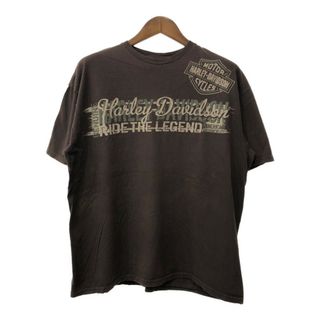 ハーレーダビッドソン(Harley Davidson)のHARLEY DAVIDSON ハーレーダビッドソン 半袖Ｔシャツ バイク ロゴ ブラウン (メンズ X-LARGE) 中古 古着 Q6191(Tシャツ/カットソー(半袖/袖なし))