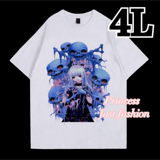 【4L】ダークメルヘン 地雷系 美少女 半袖Tシャツ 大きいサイズ レディース(Tシャツ(半袖/袖なし))