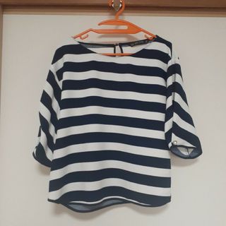 ザラ(ZARA)のZARA　BASIC　COLLECTION　ブラウス　トップス　ボーダー(シャツ/ブラウス(半袖/袖なし))