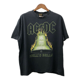 ACDC エーシーディーシー HELL'S BELLS 半袖Ｔシャツ バンドT ロゴ ブラック (メンズ XL) 中古 古着 Q6192(Tシャツ/カットソー(半袖/袖なし))
