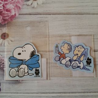 スヌーピー(SNOOPY)のスヌーピータウン　ライナス　リラン　安心毛布リボン　ダイカットステッカー(キャラクターグッズ)