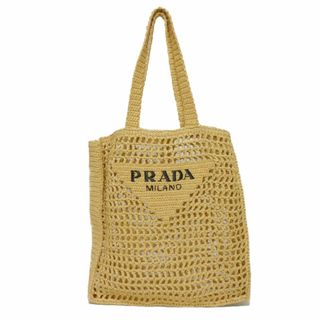 PRADA プラダ カゴ バッグ ストロー ベージュ ブラック RFID ICチップ トライアングル ロゴ ラフィア ナチュラル トートバッグ 2VG105 2A2T F0018