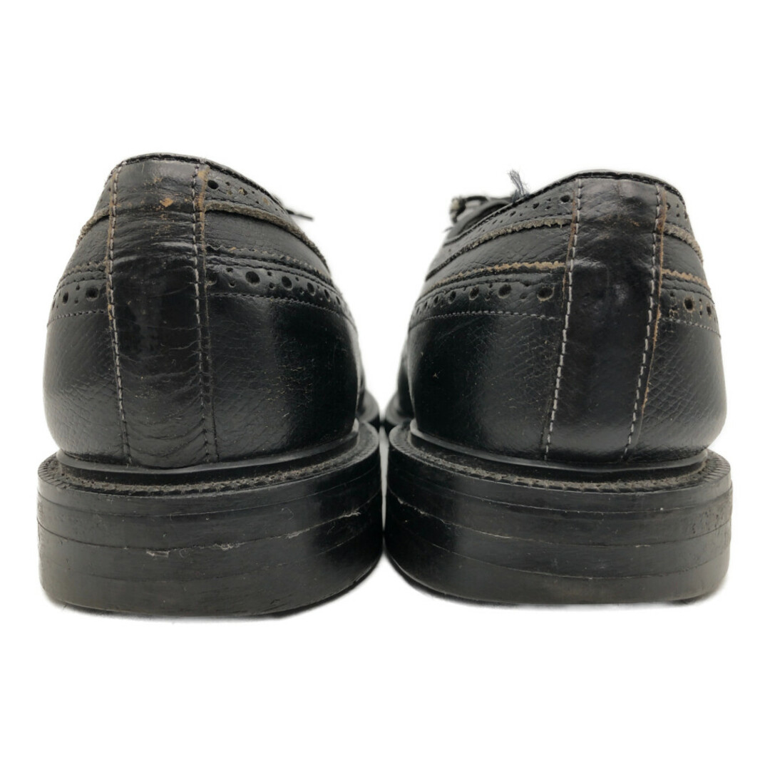 80年代 USA製 American Gentleman ロングウィングチップ レザーシューズ ブラック (メンズ 9 EE) 中古 古着 KA0885 メンズの靴/シューズ(ドレス/ビジネス)の商品写真