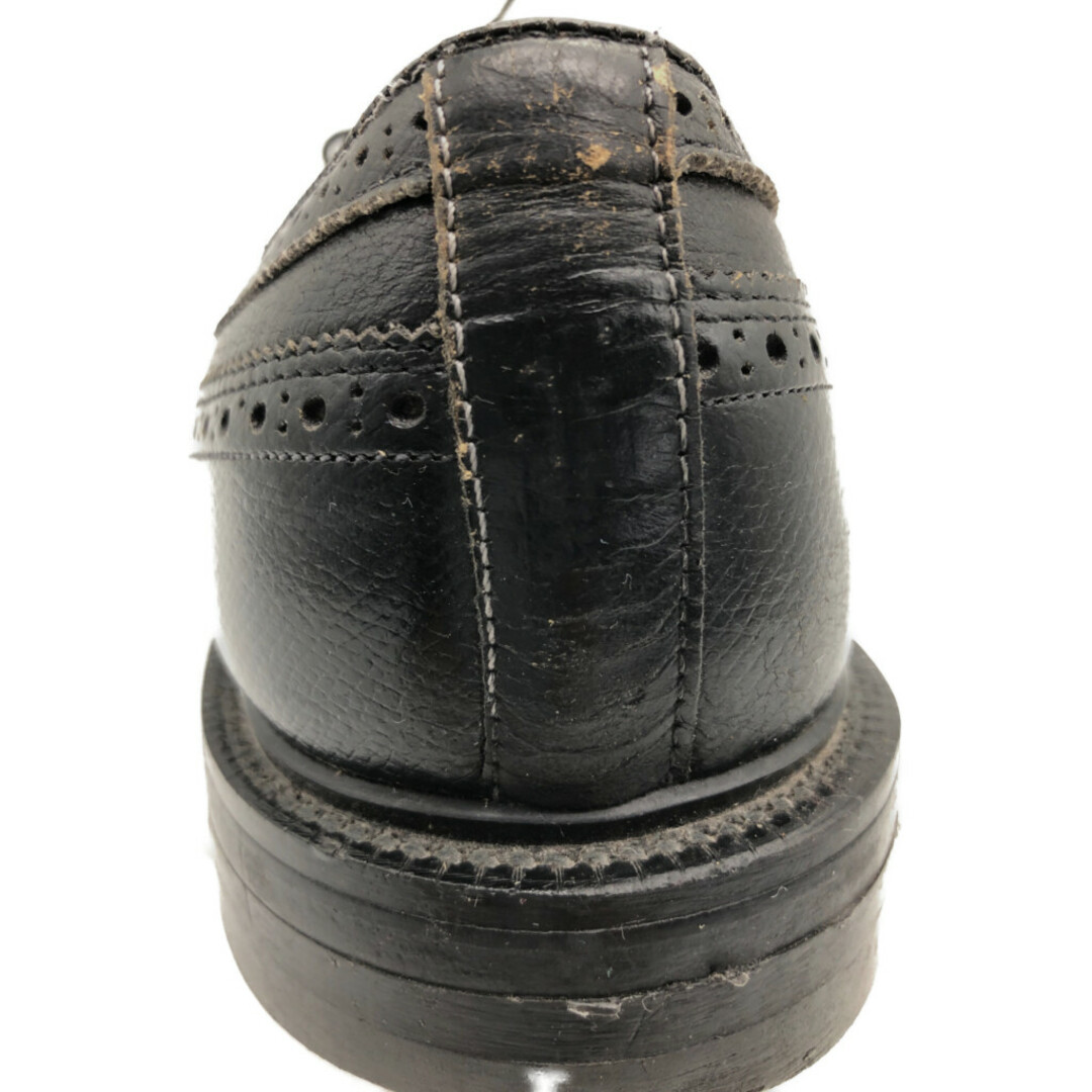 80年代 USA製 American Gentleman ロングウィングチップ レザーシューズ ブラック (メンズ 9 EE) 中古 古着 KA0885 メンズの靴/シューズ(ドレス/ビジネス)の商品写真