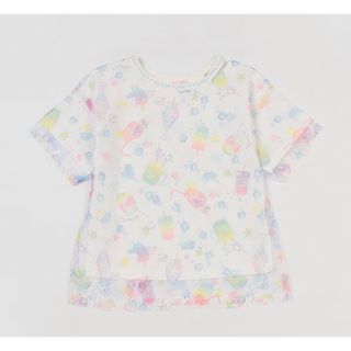 メゾピアノ(mezzo piano)の新品☆メゾピアノ☆アイシーソーダポップ柄チュールTシャツ(Tシャツ/カットソー)