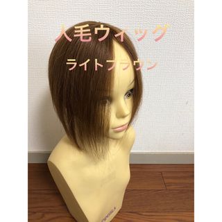 人毛100%ショートウィッグ　人毛100%ヘアピース　人毛部分ウィッグ(ショートストレート)