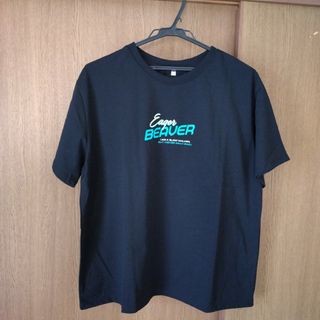 新品 未使用 英字 プリント トップス 半袖 Tシャツ レディース Ｌサイズ 黒(Tシャツ/カットソー(半袖/袖なし))