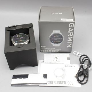 ガーミン(GARMIN)の【美品】GARMIN Forerunner 965 010-02809-61 ホワイト スマートウォッチ フォアランナー ガーミン 本体(腕時計(デジタル))