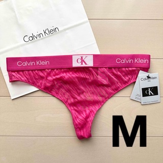 Calvin Klein - カルバンクライン 下着 ショーツ Tバック M L ピンク シースルー レース