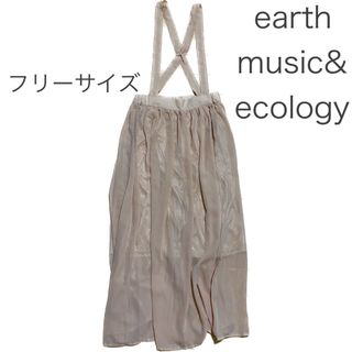 アースミュージックアンドエコロジー(earth music & ecology)のシフォンロングスカート  ピンクベージュ(ロングスカート)