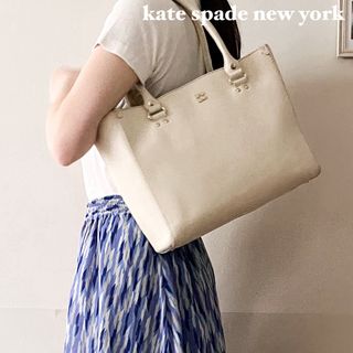 ケイトスペードニューヨーク(kate spade new york)のケイトスペードニューヨーク　レザーハンドバッグ　ショルダーバッグ　ホワイト(ハンドバッグ)