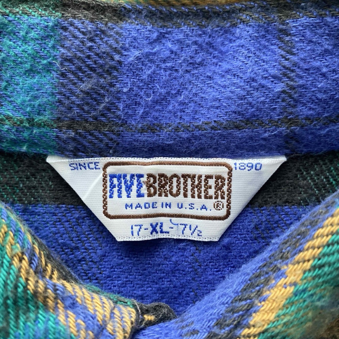 FIVE BROTHER - vintage FIVEBROTHER ネルシャツ USA製 ファイブ FIVE BROTHER - vintage FIVEBROTHER ネルシャツ USA製 ファイブ