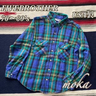 ファイブブラザー(FIVE BROTHER)のvintage FIVEBROTHER ネルシャツ USA製 ファイブブラザー(シャツ)