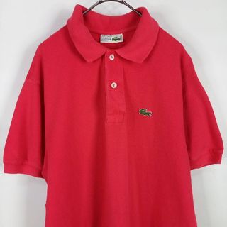 ラコステ(LACOSTE)のフレンチラコステ　ポロシャツ　半袖　フレラコ　刺繍ロゴ　シェルボタン　ピンク　4(ポロシャツ)