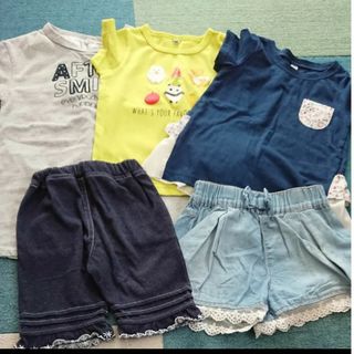 女の子 洋服 半袖 夏物 上下セット Ｔシャツ ショートパンツ 95 まとめ売り(Tシャツ/カットソー)