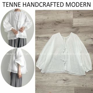 テンハンドクラフテッドモダン organza 2way smock ブラウス 白(シャツ/ブラウス(長袖/七分))