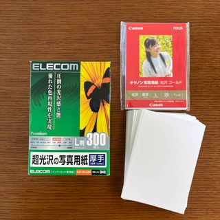 エレコム 超光沢の写真用紙 厚手 L判 ホワイト 300枚入 EJK-NAL30(その他)