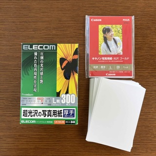 エレコム 超光沢の写真用紙 厚手 L判 ホワイト 300枚入 EJK-NAL30(その他)