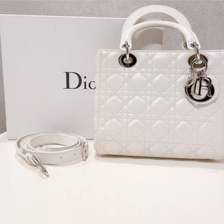 クリスチャンディオール(Christian Dior)のお値下げ可能！美品 Dior レディディオール ミディアム シルバー金具(ハンドバッグ)