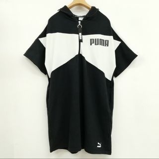 プーマ(PUMA)のパーカー ロングTシャツ 半袖 S ブラック ホワイト (パーカー)