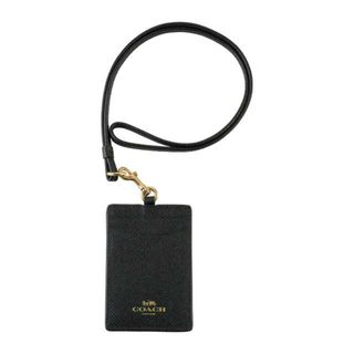 コーチ(COACH)の新品 コーチ COACH カードケース ID LANYARD ブラック(名刺入れ/定期入れ)