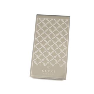 グッチ(Gucci)の極美品○GUCCI グッチ ディアマンテ ロゴ入り 札ばさみ/ビルクリップ/マネークリップ シルバー 箱付き イタリア製 ユニセックス(マネークリップ)