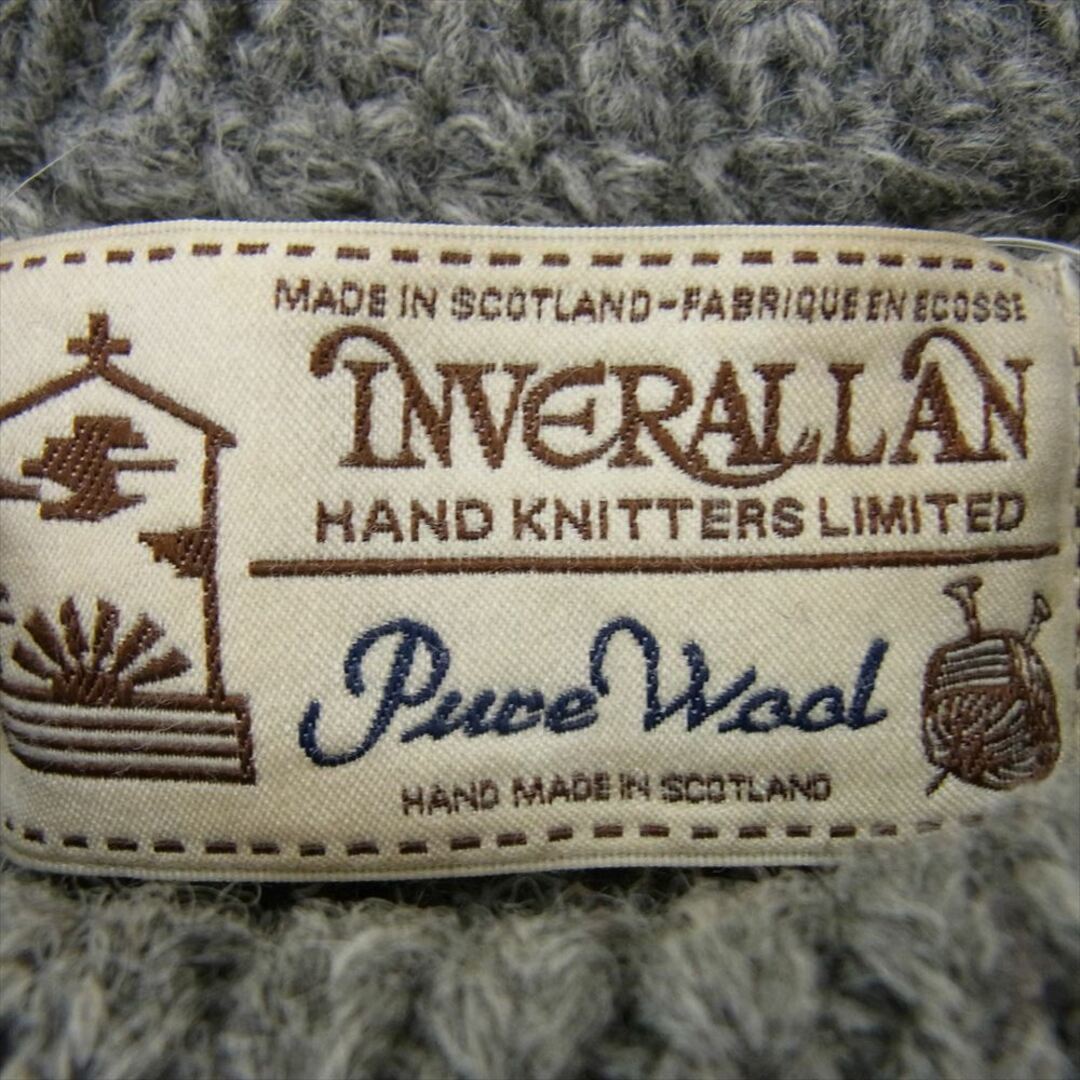 INVERALLAN(インバーアラン)のINVERALLAN インバーアラン 茶タグ 英国製 1A CREW-NECK KNIT ウール ケーブル ニット セーター グレー系 サイズ表記無【中古】 メンズのトップス(ニット/セーター)の商品写真