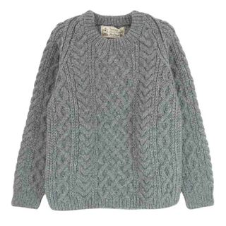 インバーアラン(INVERALLAN)のINVERALLAN インバーアラン 茶タグ 英国製 1A CREW-NECK KNIT ウール ケーブル ニット セーター グレー系 サイズ表記無【中古】(ニット/セーター)