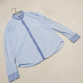 コムサイズム(COMME CA ISM)の【COMME CA ISM】（L）シャツ ストライプ柄 コットン 100% 春夏(Tシャツ/カットソー(七分/長袖))