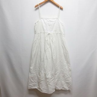 ザラ(ZARA)のザラ ZARA 刺繍 レース キャミ ロング ワンピース L オフホワイト 白(ロングワンピース/マキシワンピース)