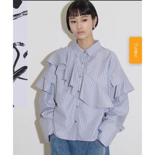 【美品】THE YOn / アシメラッフルデザインシャツ(シャツ/ブラウス(長袖/七分))