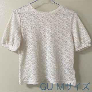 ジーユー(GU)のGU　レースTシャツ　白(Tシャツ(半袖/袖なし))