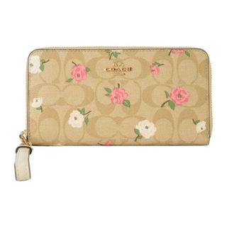 コーチ(COACH)の新品 コーチ COACH 長財布 LONG ZIP AROUND WALLET ライトカーキマルチ(財布)