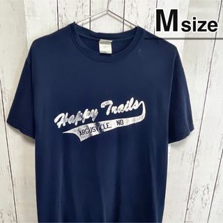 ギルタン(GILDAN)のUSA古着　GILDAN　Tシャツ　M　ネイビー　紺　プリント　ロゴ　コットン(Tシャツ/カットソー(半袖/袖なし))