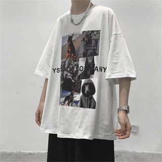 【即完売】半袖 ストリート 白 Tシャツ モード いぬ オーバーサイズ ロック (Tシャツ/カットソー(半袖/袖なし))