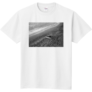 モノクロ写真　サーフプリントTシャツ　M(Tシャツ/カットソー(半袖/袖なし))