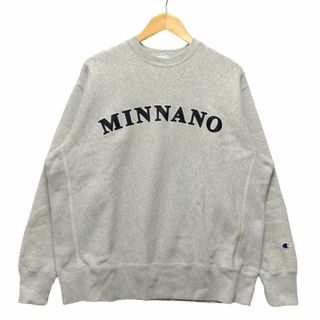 MIN-NANO ミンナノ×CHAMPION ロゴ スウェット グレー サイズM 正規品 / B5282(スウェット)