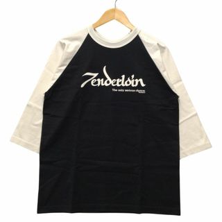 テンダーロイン(TENDERLOIN)のTENDERLOIN テンダーロイン 初期ロゴ ラグランカットソー 半袖Ｔシャツ ブラック×ホワイト サイズL 正規品 / 34257(Tシャツ/カットソー(半袖/袖なし))