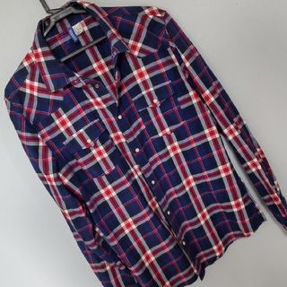 H＆M DIVIDED ネルシャツ 薄手 navy＊red＊white