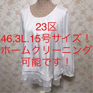 ニジュウサンク(23区)の★23区★極美品★大きいサイズ！長袖カットソー46(3L.15号)(カットソー(長袖/七分))