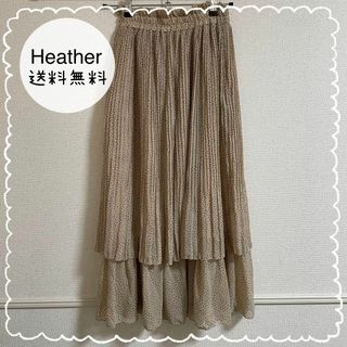 ヘザー(heather)のheather　ヘザー　スカート　水玉　プリーツスカート ドット ロングスカート(ロングワンピース/マキシワンピース)