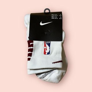 ナイキ(NIKE)の白 Ankle ワインレッドソックス Nike NBA選手支給品Lサイズ(バスケットボール)