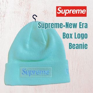 シュプリーム(Supreme)のSupreme×NewEra BoxLogoBeanie  ライトグリーン(ニット帽/ビーニー)