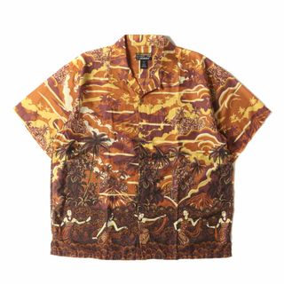 パタゴニア(patagonia)の美品 Patagonia パタゴニア パタロハシャツ サイズ:XL 00s フラガール&パームツリー柄 アロハシャツ Pataloha Shirt ブラウン系 トップス ハワイアンシャツ カジュアル 半袖【メンズ】【中古】(シャツ)