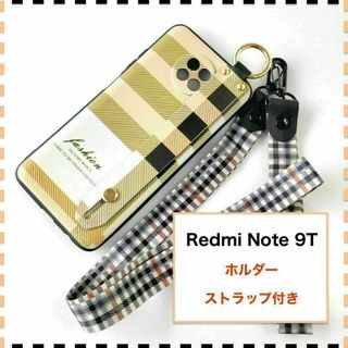 Redmi Note9T ケース ホルダー チェック柄 レッドミー ノート9T(Androidケース)