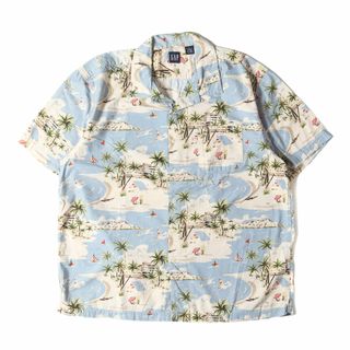 GAP ギャップ シャツ サイズ:XL 90s OLD GAP コットン アロハシャツ ライトブルー 90年代 ヴィンテージ トップス ハワイアンシャツ カジュアル 半袖【メンズ】【中古】