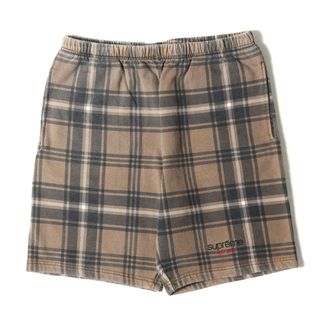 シュプリーム(Supreme)のSupreme シュプリーム パンツ サイズ:M 21SS タータンチェック スウェット ショーツ Plaid Sweatshort ブラウン ボトムス ズボン ショートパンツ【メンズ】【中古】(ショートパンツ)