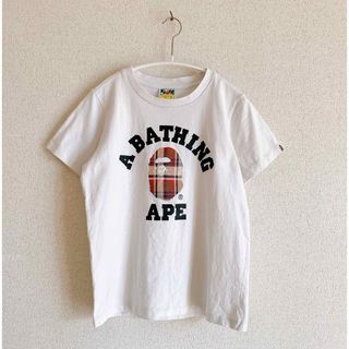 A BATHHNG APE 白Tシャツ エイプ レディースXS キッズにも