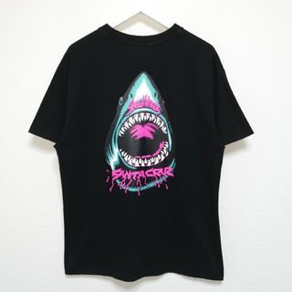 サンタクルーズ(Santa Cruz)のL SANTA CRUZ シャーク Tシャツ SPEED WHEELS サメ 黒(Tシャツ/カットソー(半袖/袖なし))