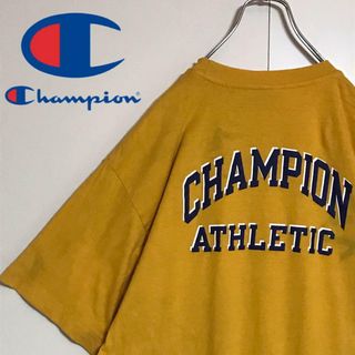 Champion - 【人気L】チャンピオン　バックプリントTシャツ　イエロー　定番　H814